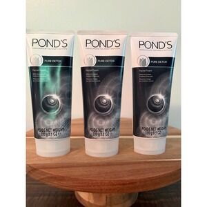 Pond's 3.5 oz Pure Detox Facial Foam with Carbon Charcoal x 3 New